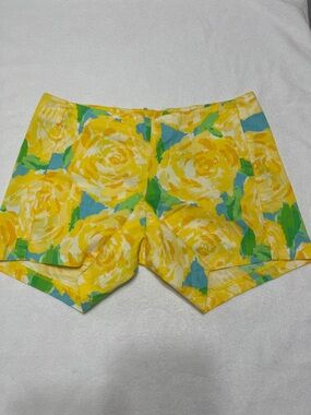 Lilly Pulitzer Deenie Floral Sunglow Yellow Shorts - Sz 4